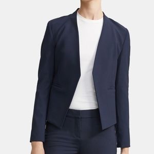 Theory Navy Linen Open Blazer, Size 8